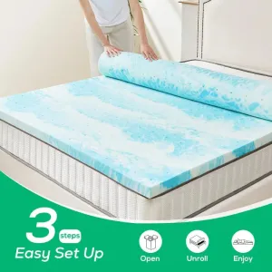 2" Cooling Gel Memory Foam Twin Mattress Topper