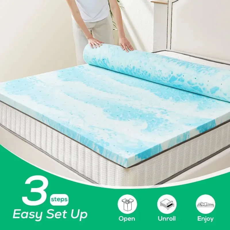 2" Cooling Gel Memory Foam Twin Mattress Topper