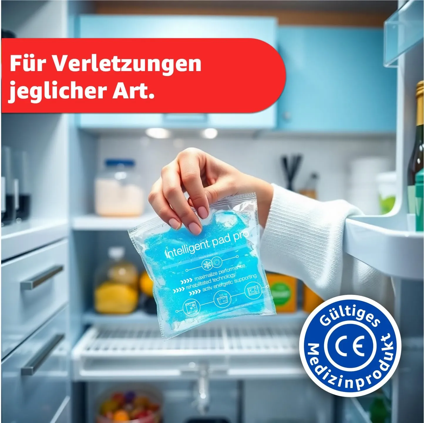 2x cold compresses - MADE IN GERMANY - cooling pads set, blue with cooling pad 29x12 cm - versatile cooling and warm pads, can be used as a cold or warm compress as well as gel pads 2x XXL