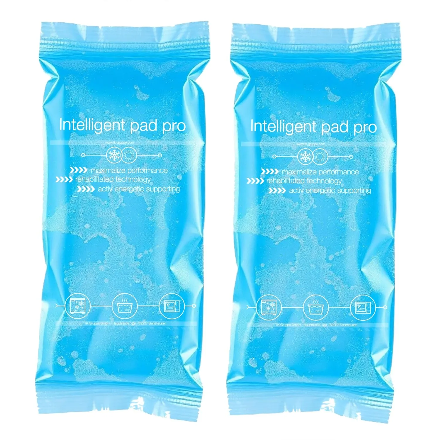 2x cold compresses - MADE IN GERMANY - cooling pads set, blue with cooling pad 29x12 cm - versatile cooling and warm pads, can be used as a cold or warm compress as well as gel pads 2x XXL