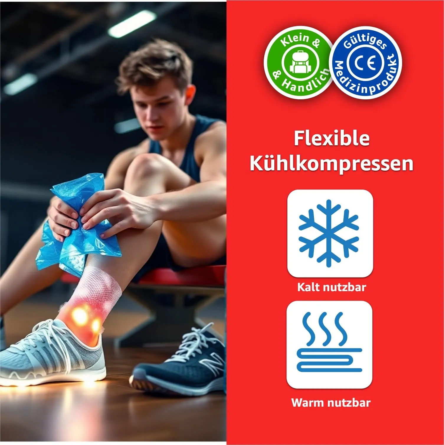 2x cold compresses - MADE IN GERMANY - cooling pads set, blue with cooling pad 29x12 cm - versatile cooling and warm pads, can be used as a cold or warm compress as well as gel pads 2x XXL