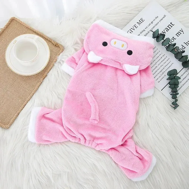 Anniepaw Pet Dog Clothes for Small Dogs Fleece Dog Costume Puppy Cats Chihuahua Clothing Pet Jumpsuit French Bulldog Clothes Pets Hoodies