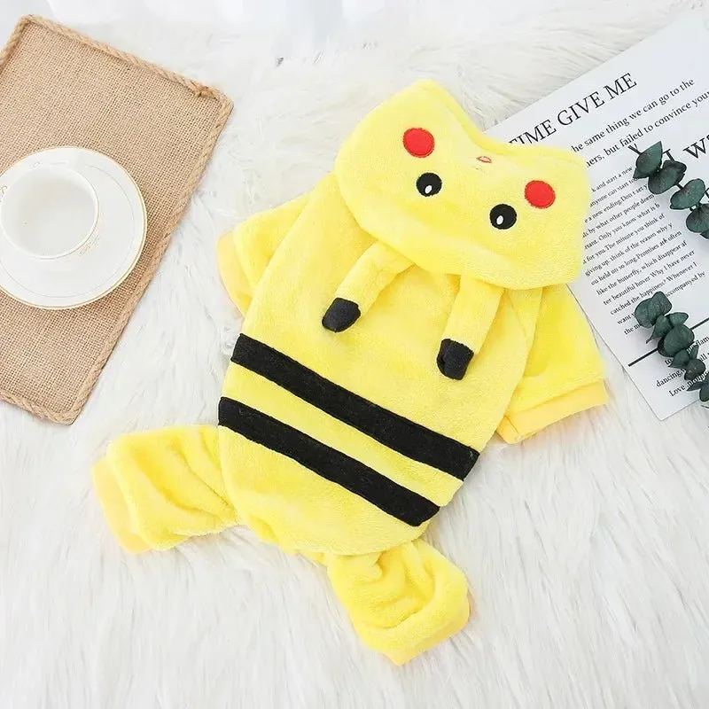 Anniepaw Pet Dog Clothes for Small Dogs Fleece Dog Costume Puppy Cats Chihuahua Clothing Pet Jumpsuit French Bulldog Clothes Pets Hoodies