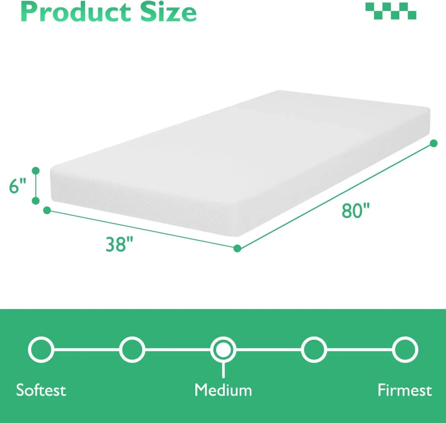 CoolDream Gel Memory Foam Twin XL Mattress - 6 Inch Medium Firm