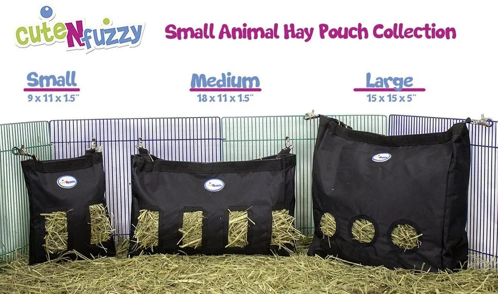 CuteNfuzzy Small Pet Large Hay Bag for Rabbits and Guinea Pigs with 6 Month Warranty 15x15x5"