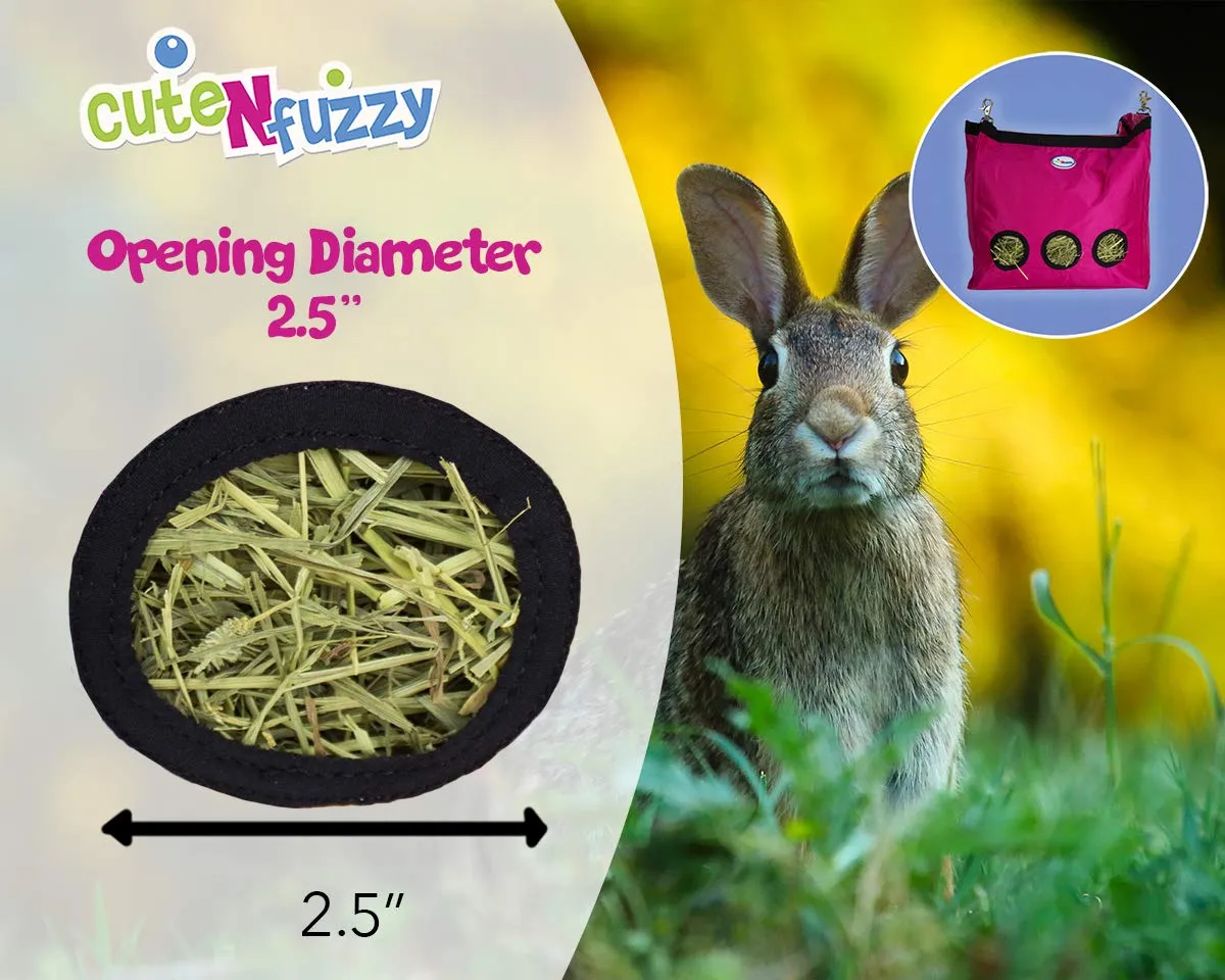 CuteNfuzzy Small Pet Large Hay Bag for Rabbits and Guinea Pigs with 6 Month Warranty 15x15x5"