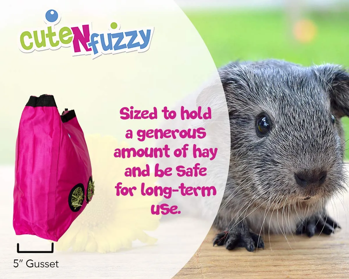 CuteNfuzzy Small Pet Large Hay Bag for Rabbits and Guinea Pigs with 6 Month Warranty 15x15x5"