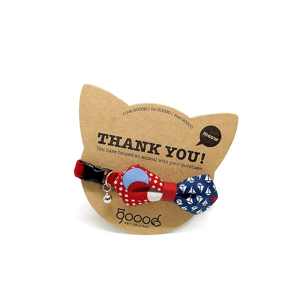 Goood Pet Collars Mighty Angled Bow Handmade Cat Collar - Mooonsails