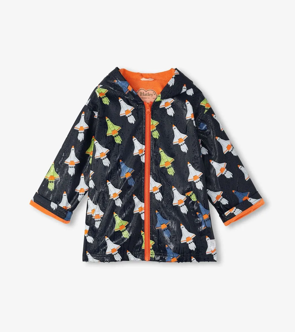 Hatley Space Shuttle Colour Changing Raincoat F24ssk818