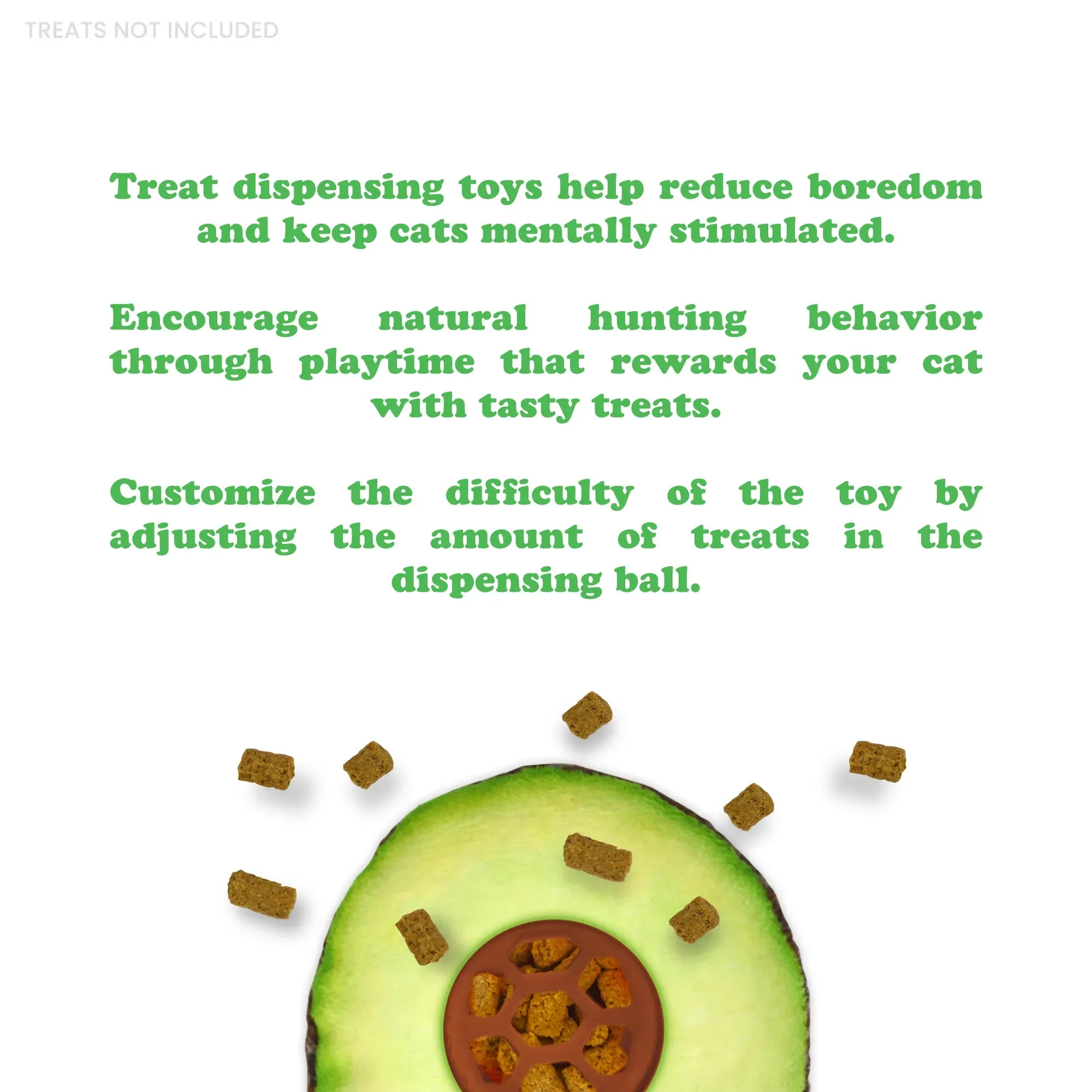 Knock 'n' Nibble Avocado Refillable Treat Dispensing Cat Toy