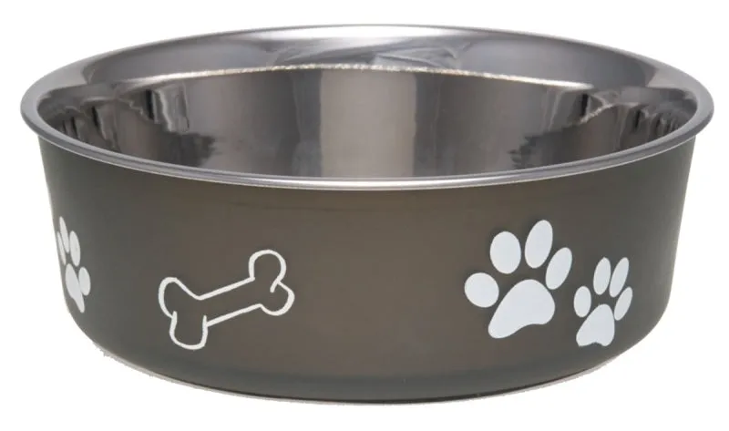 Loving Pets 7407XLE Pet Feeding Bowl, XL, 72 oz Volume, Polyresin/Stainless Steel, Espresso :EA: QUANTITY: 1