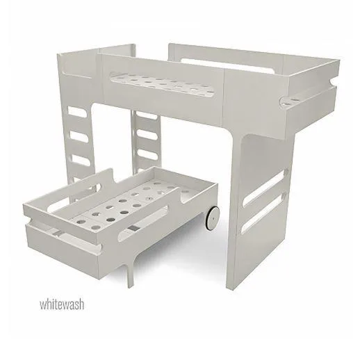 Rafa Kids F&R Bed Set - Whitewash (2 Beds)