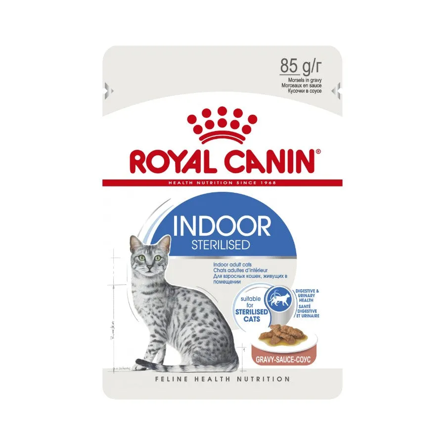 Royal Canin Indoor Gravy Adult Wet Cat Food 12 X 85g