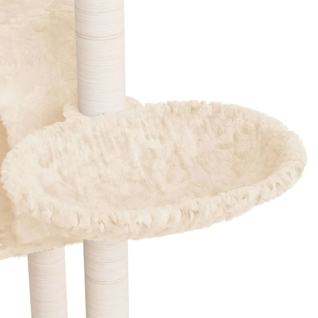 vidaXL Cat Tree with Sisal Scratching Posts Cream 108.5 cm