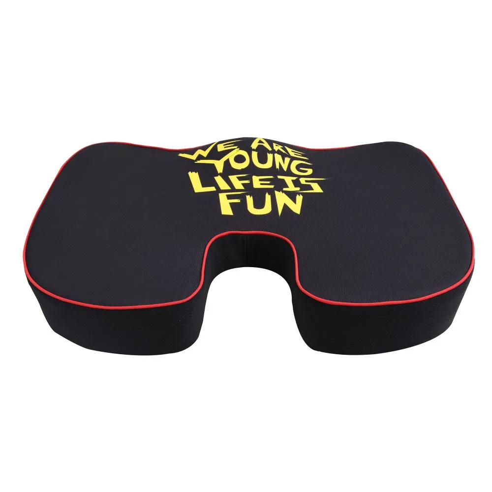 We Are Young Life Is Fun Seat Cushion with Memory Foam Black