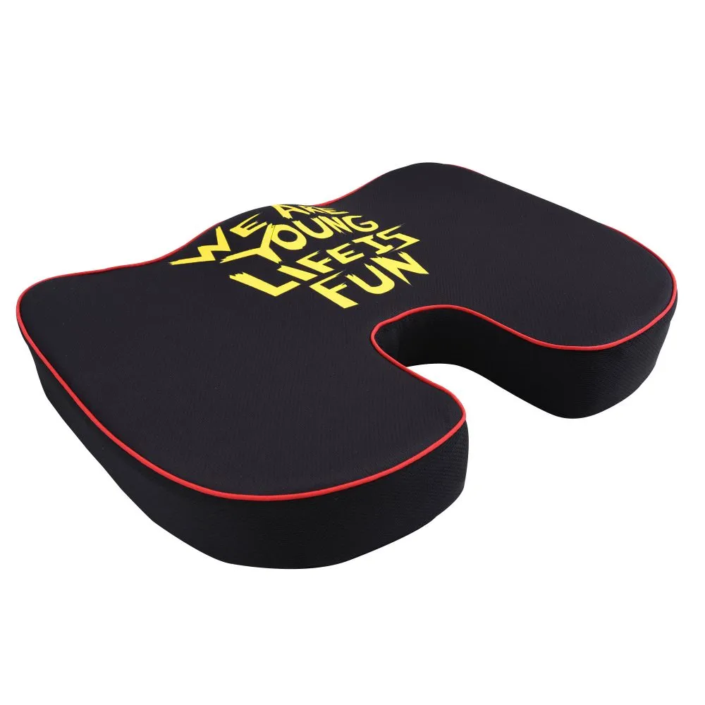 We Are Young Life Is Fun Seat Cushion with Memory Foam Black